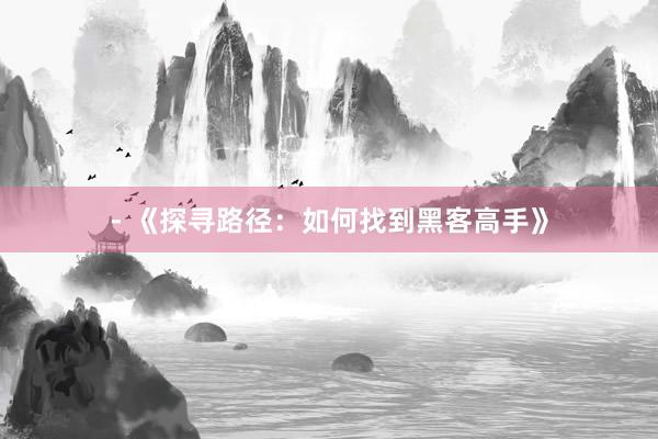 - 《探寻路径：如何找到黑客高手》